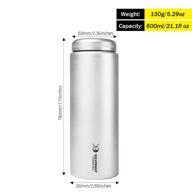 Silverant titán palack lapos fedővel, 600 ml