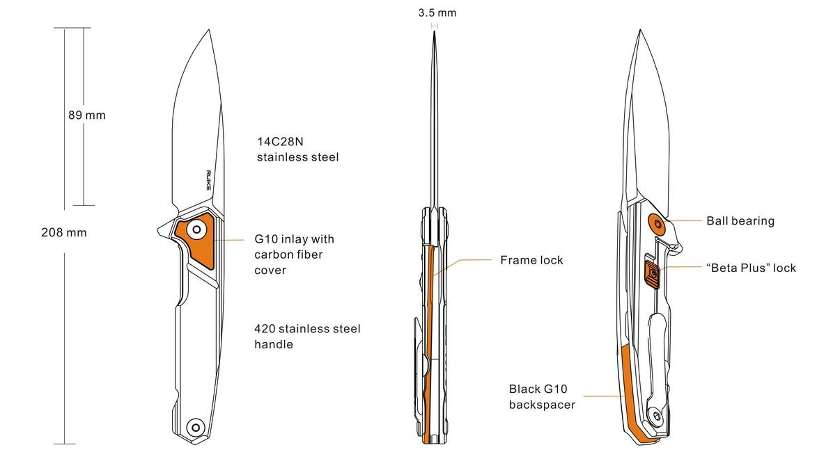 Ruike P875-SZ összecsukható zsebkés