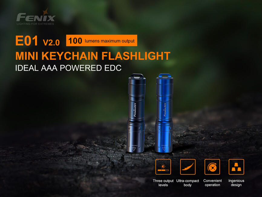 Fenix E01 V2.0 mini zseblámpa, kék