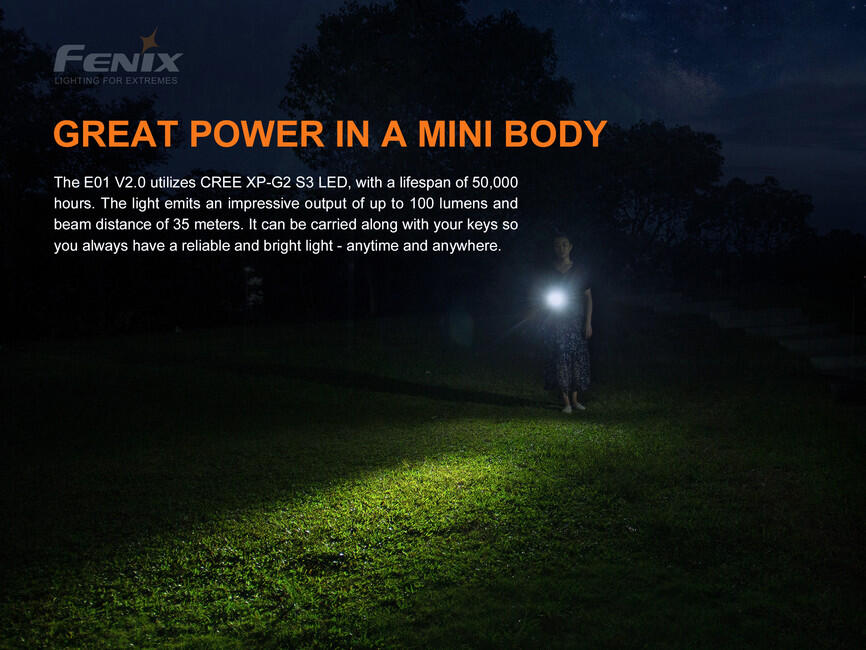 Fenix E01 V2.0 mini zseblámpa, kék