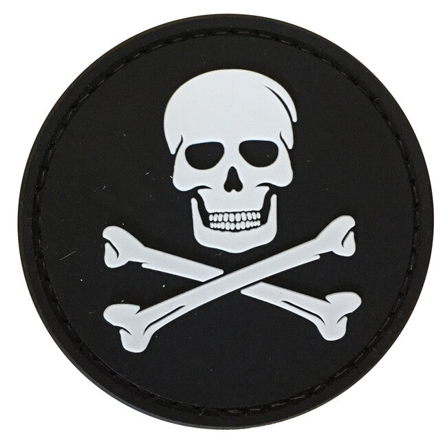 WARAGOD Jolly Roger PVC felvarró Patch, Black and White