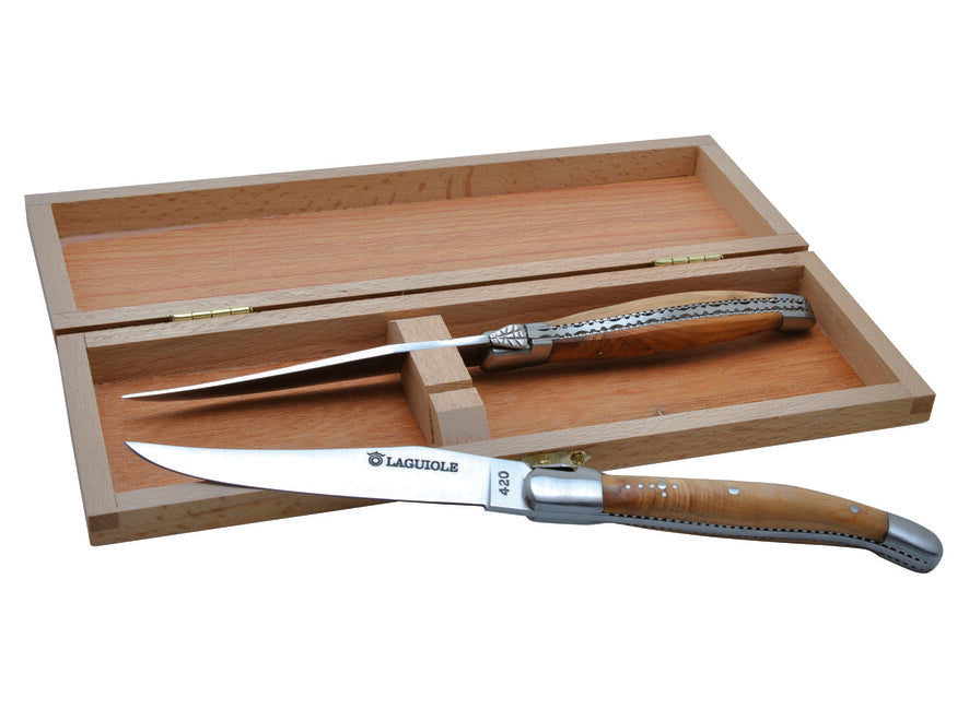 Laguiole DUB127 steakknife készlet boróka markolattal