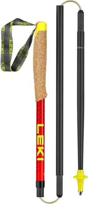 LEKI Alphatrail FX.One Superlite Trail Running túrabot, természetes szén - világos piros - neon rózsaszín
