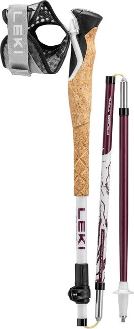 LEKI Cross Trail FX Superlite Compact túrabot, fehér-ferra-fekete, 100 - 120 cm