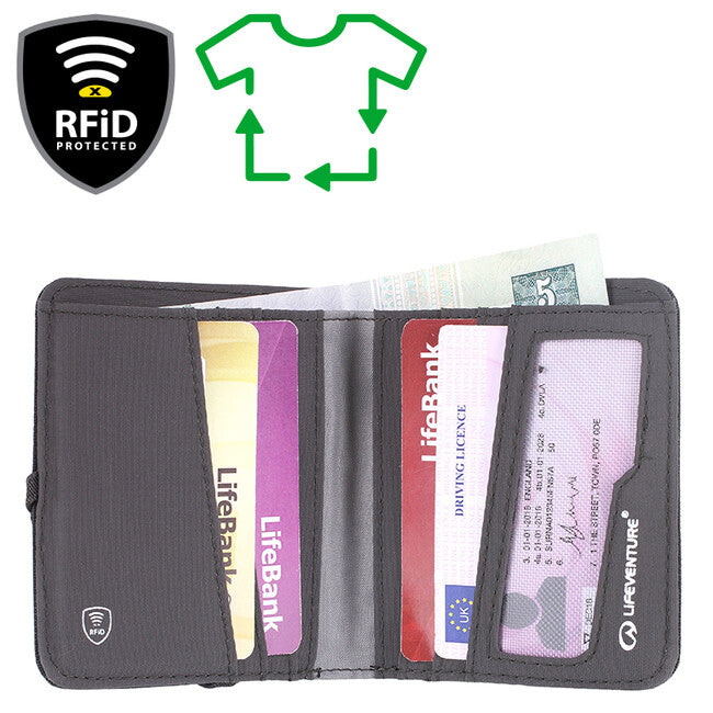 Lifeventure RFiD Compact Wallet pénztárca Recycled, szürke
