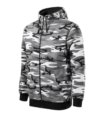 Malfini Camo zipper pulóver 300 g/m², camouflage gray