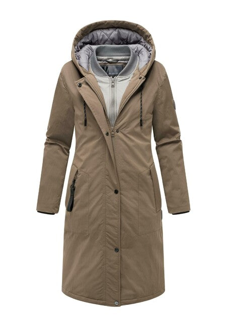Marikoo Ledalaa női kapucnis téli parka, stone brown