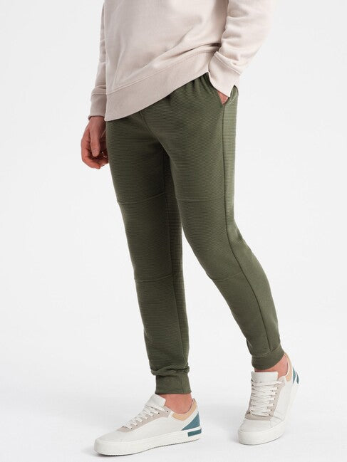 Ombre V3 férfi jogger melegítőnadrág, olívazöld