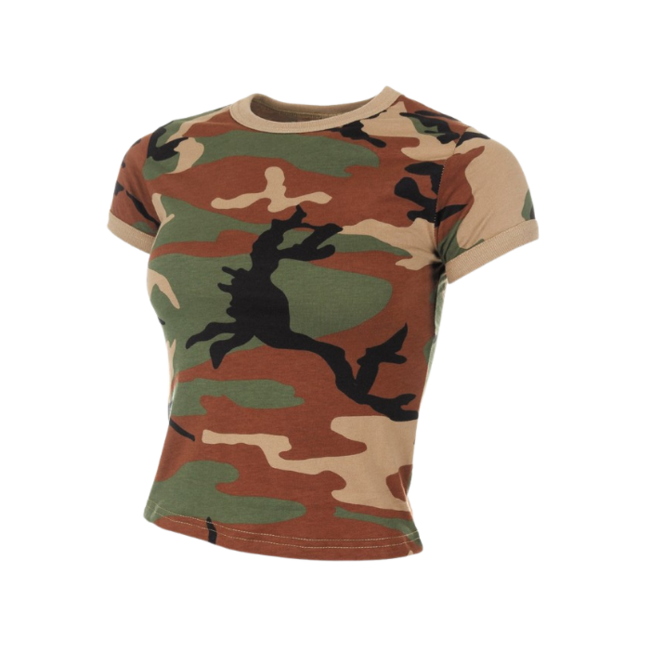 MFH női terepmintás póló woodland, 160 g/m2