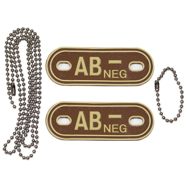 MFH Dog-Tags 3D PVC dögcédula, AB NEG