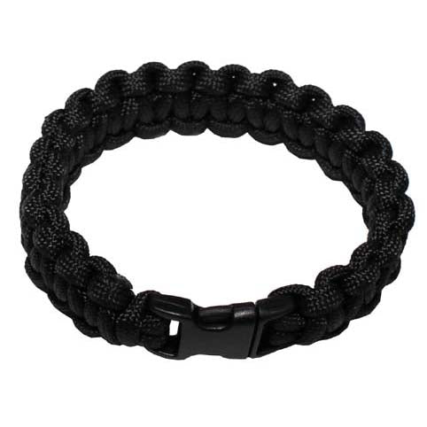 MFH paracord karkötő, fekete, klipzárral