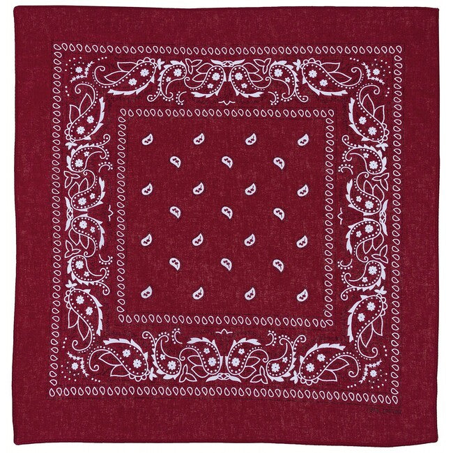 MFH pamut kendő, bordó-fekete, kb. 55 x 55 cm