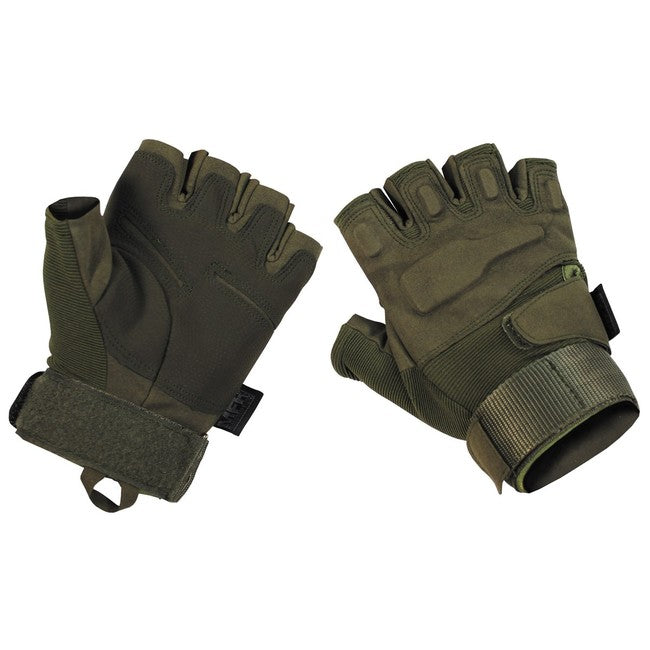 MFH Tactical ujjatlan kesztyű 1/2, olívazöld