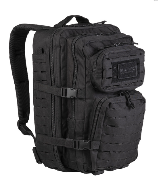 Mil-Tec US Assault Large hátizsák Laser Cut, fekete, 36L
