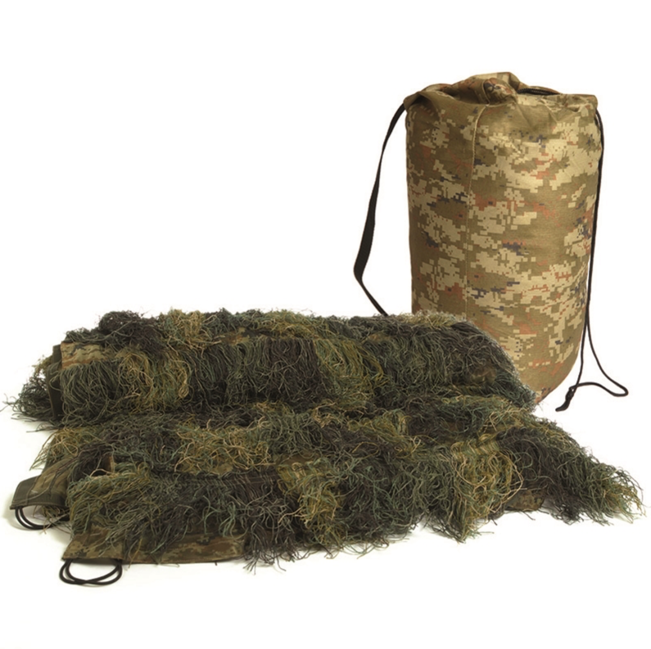 Mil-Tec Ghillie álcaháló, woodland, 1,4x1 m
