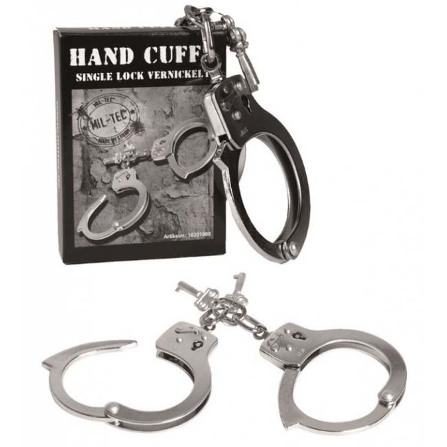 Mil-Tec Single Lock bilincs lánccal, króm