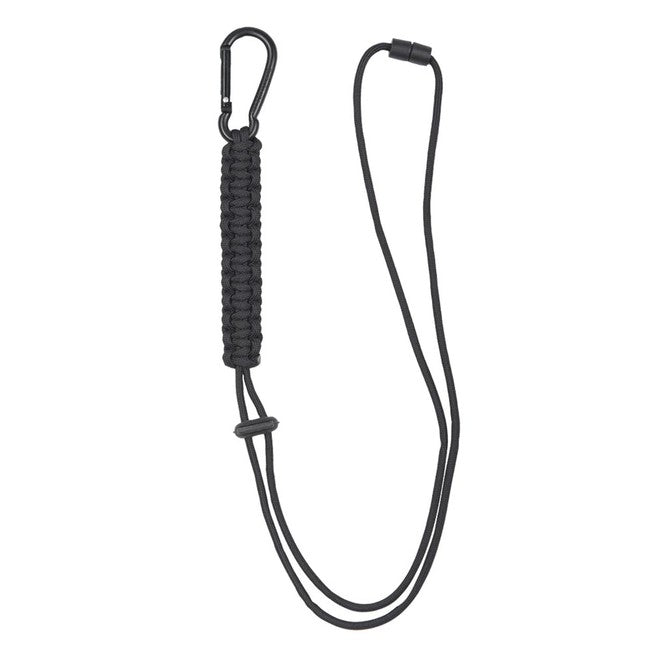 Mil-Tec paracord kötél karabinerrel, fekete