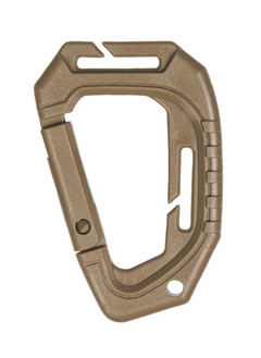Mil-Tec MOLLE műanyag karabiner taktikai Coyote, 2db