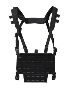 Mil-Tec CHEST RIG könnyű taktikai mellény LASER panellel, fekete