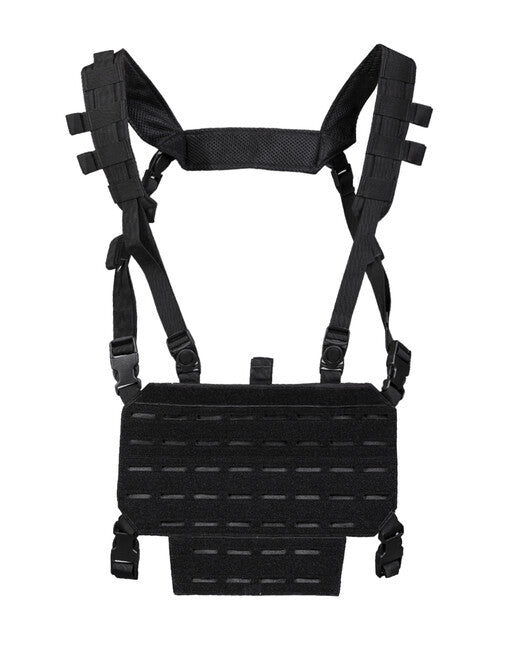 Mil-Tec CHEST RIG könnyű taktikai mellény LASER panellel, fekete