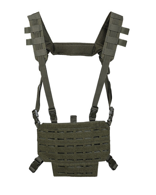 Mil-Tec CHEST RIG könnyű taktikai mellény LASER panellel, zöld