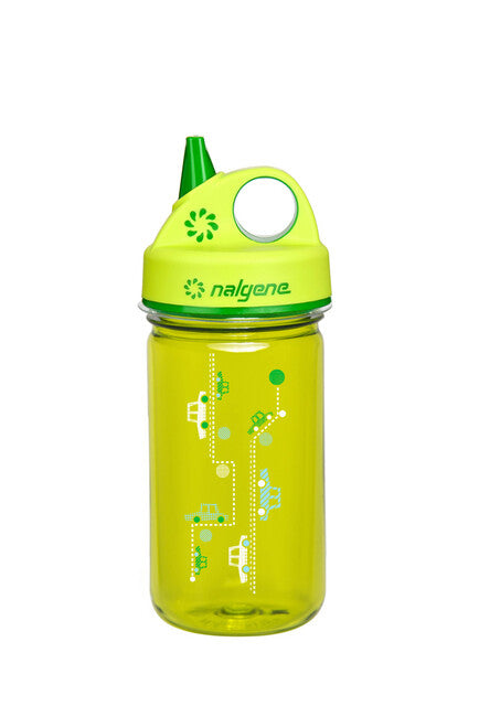 Nalgene Grip-n-Gulp Kidsbottle palack 0,35 l, zöld Autók