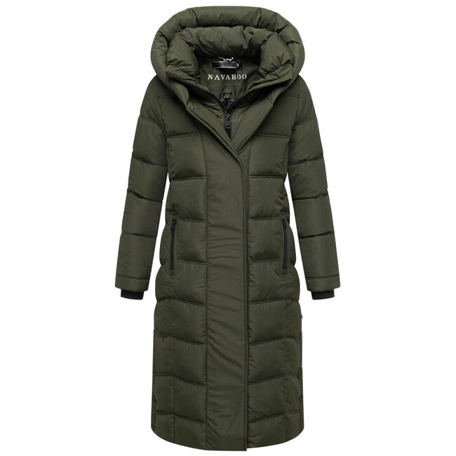 Navahoo ENGELSFEDER XIV női téli kabát, dark olive