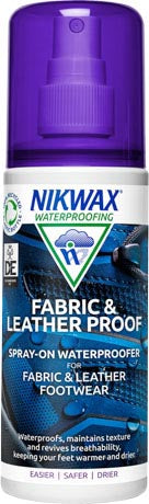 Nikwax Fabric & Leather Proof Spray impregnáló készítmény szivaccsal spray formában bőr és kombinált lábbelihez, 125ml