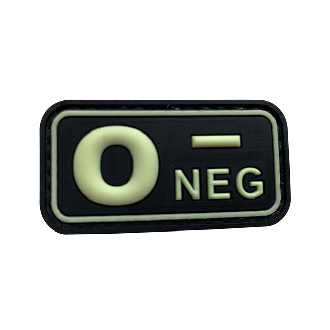 WARAGOD O NEG felvarró PVC Glow in the Dark Patch