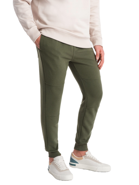 Ombre V3 férfi jogger melegítőnadrág, olívazöld