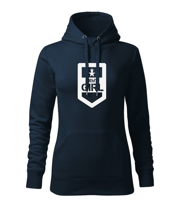 DRAGOWA női kapucnis pulóver army girl 320 g/m², sötétkék