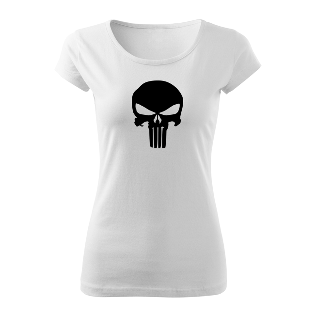 DRAGOWA Punisher női rövid ujjú póló 150 g/m², fehér
