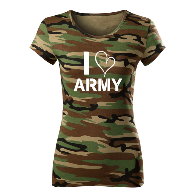DRAGOWA női póló I love army 150 g/m², terepmintás