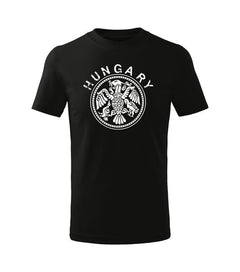 DRAGOWA gyerek rövid ujjú póló Hungary, fekete