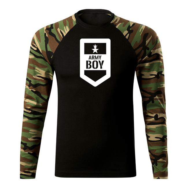 DRAGOWA Fit-T hosszú ujjú póló army boy 160 g/m², woodland