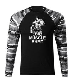 DRAGOWA Fit-T hosszú ujjú póló muscle army man 160 g/m², metro