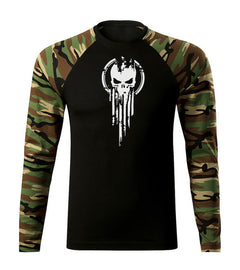 DRAGOWA Fit-T hosszú ujjú póló skull 160 g/m², woodland