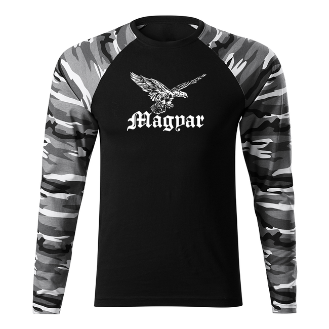 DRAGOWA Fit-T hosszú ujjú póló madár turul 160 g/m², metro