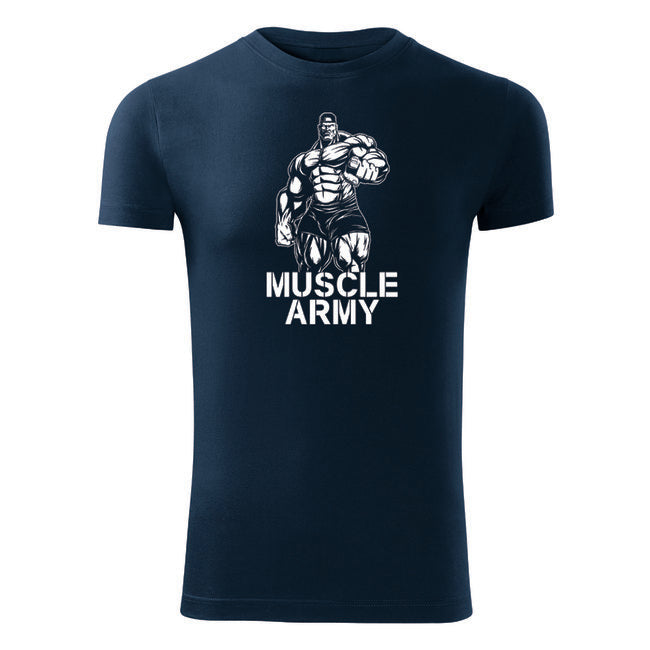 DRAGOWA fitness póló muscle army man 180 g/m², kék