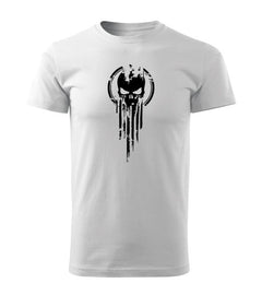 DRAGOWA rövid ujjú póló skull 160 g/m², fehér