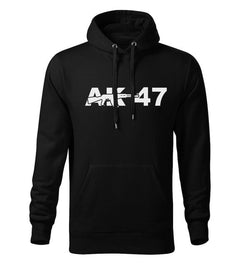 DRAGOWA férfi kapucnis pulóver AK-47 320 g/m², fekete