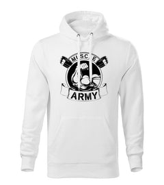 DRAGOWA férfi kapucnis pulóver muscle army original 320 g/m², fehér