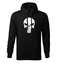 DRAGOWA férfi kapucnis pulóver Punisher 320 g/m², fekete