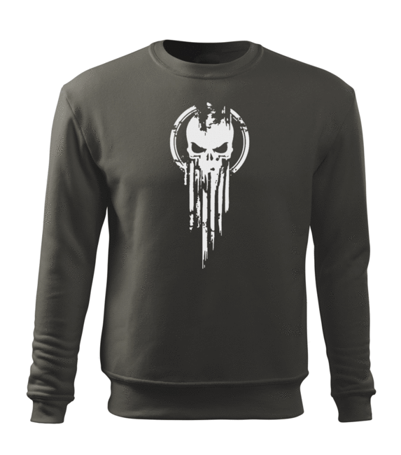 DRAGOWA férfi pulóver skull 300 g/m², szürke