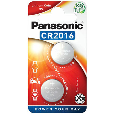 Panasonic CR 2016 gombgomb lítium elem, 2 db