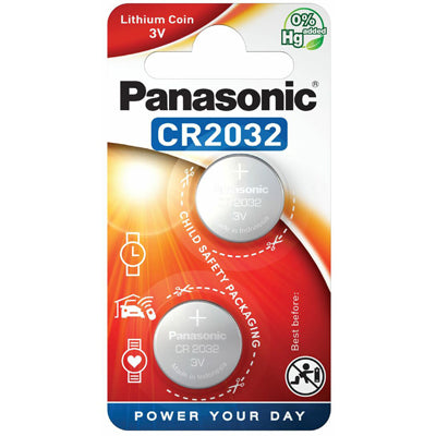 Panasonic CR 2032 gombgomb lítium elem, 2 db