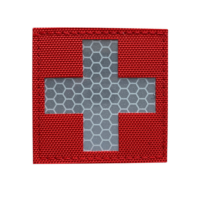 WARAGOD Reflective Fabric Cross Medic felvarró Patch, Red and White