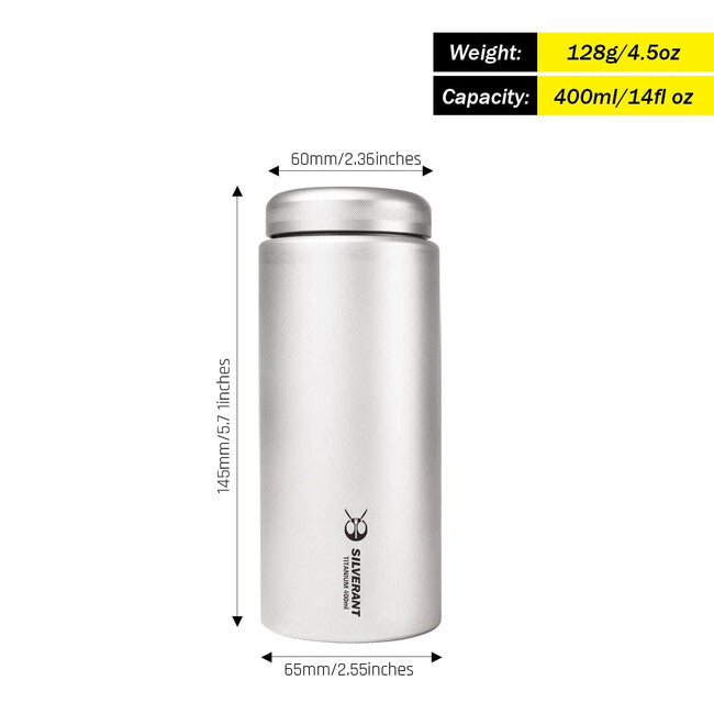 Silverant palack titán 400 ml lapos fedővel