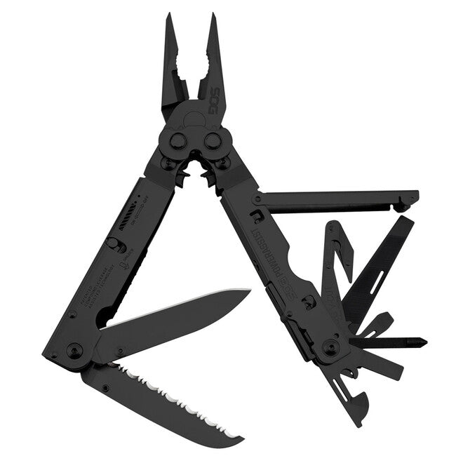 SOG POWERASSIST multifunkciós szerszám Multi-Tool, Black Oxide, NYLON tokkal