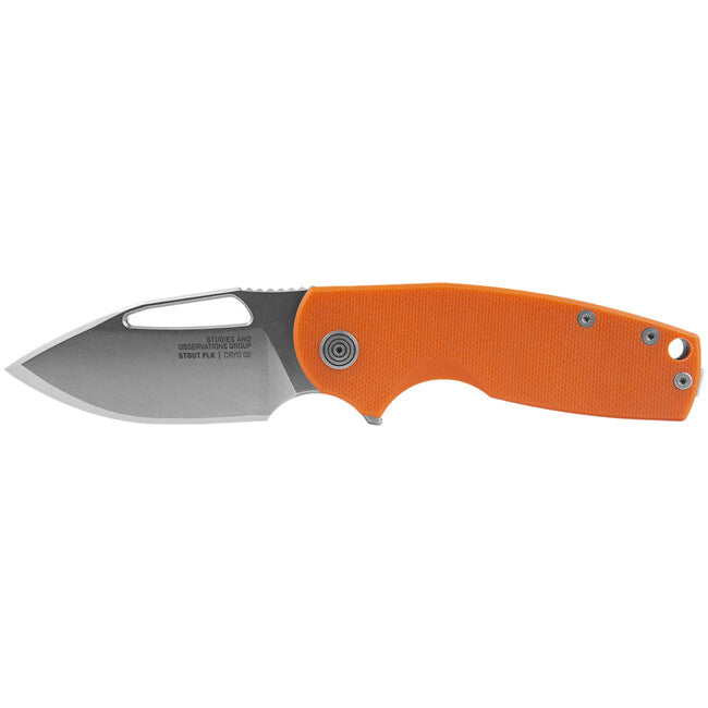SOG Stout FLK összecsukható kés, Org + Stonewash